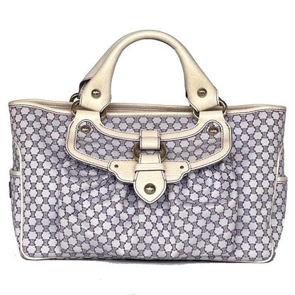 Celine Handbag Macadam Pattern Purple White