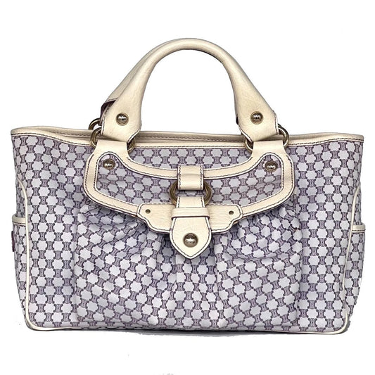 Celine Handbag Macadam Pattern Purple White