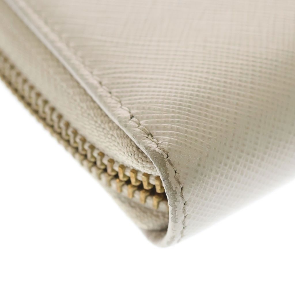 Prada Zip Around Wallet Leather White — view 5