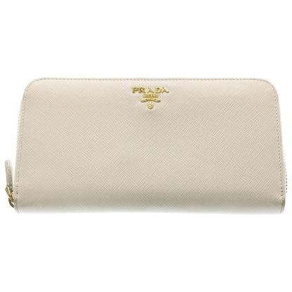 Prada Zip Around Wallet Leather White
