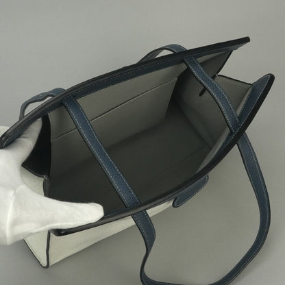 Hermes Tote Fjord White Navy Gray Gold Handbag Tricolor 2-Way — view 8