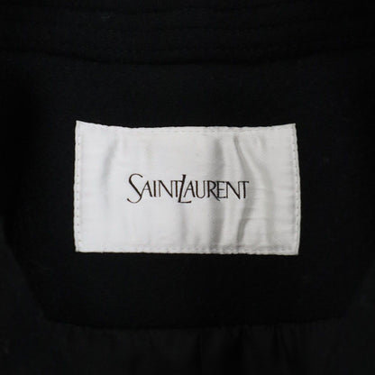 Saint Laurent Oversized Cropped Peacoat Black T1 Coat — view 3