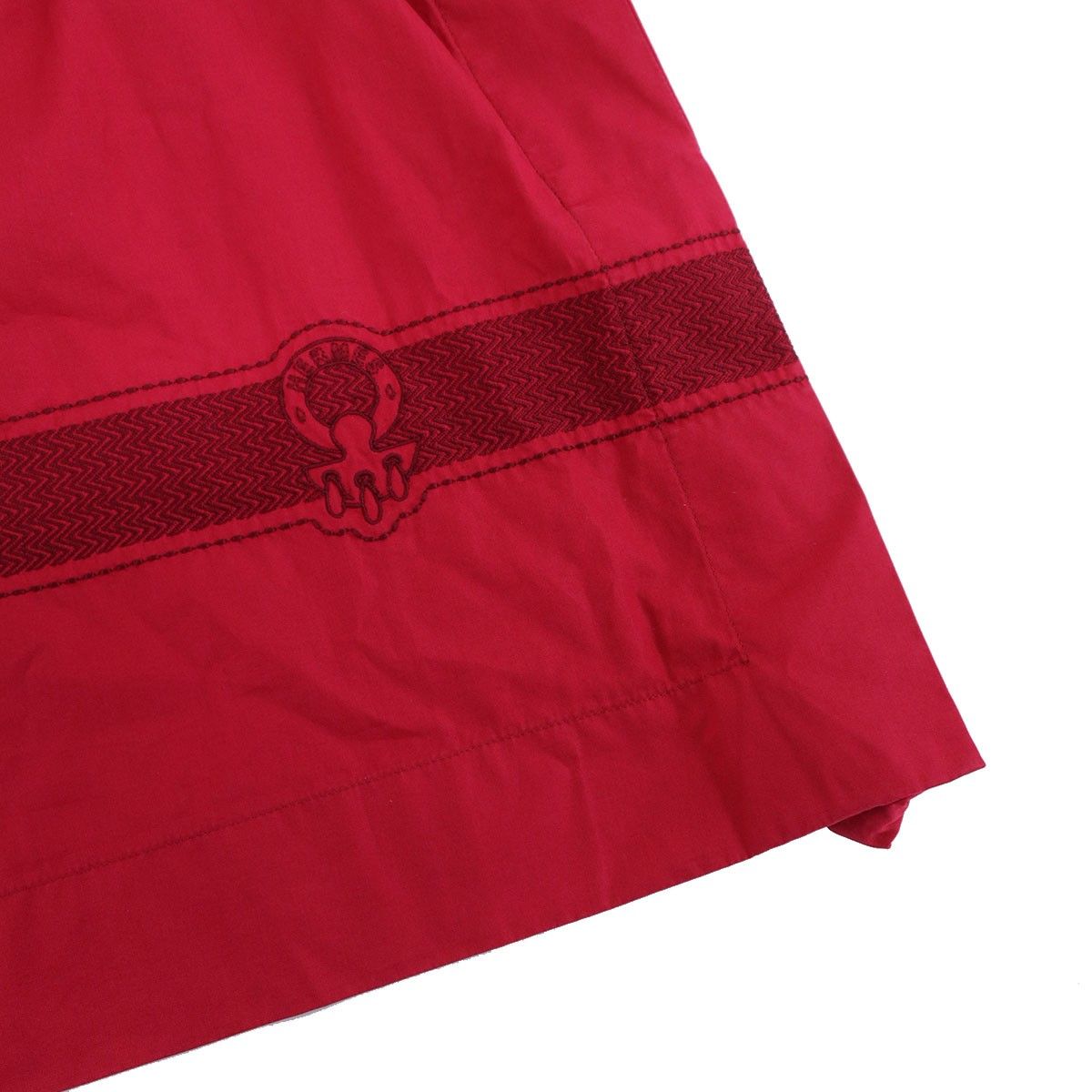 Hermes Belted Embroidered Dress Red 36 — view 6