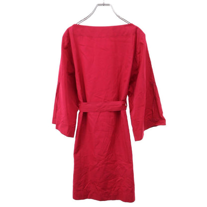 Hermes Belted Embroidered Dress Red 36 — view 2