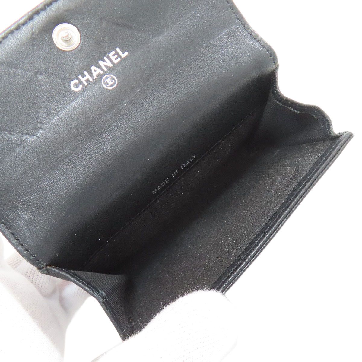 Chanel Quilted CC Logo Card Case Leather — view 5