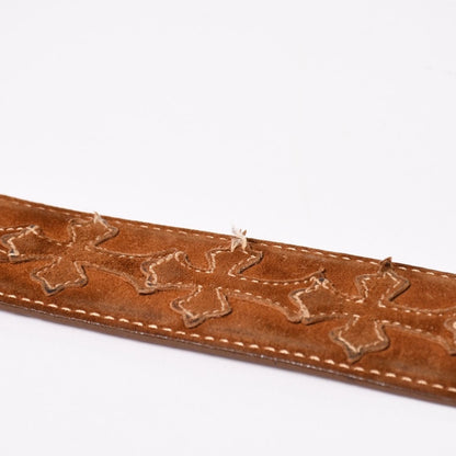 Chrome Hearts Belt Strap 34 Cemetery Cross Patch 925 Sterling Silver Leather — view 7
