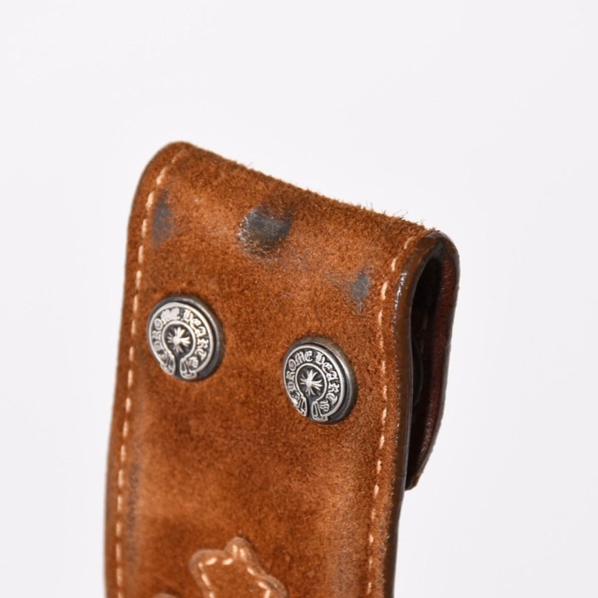 Chrome Hearts Belt Strap 34 Cemetery Cross Patch 925 Sterling Silver Leather — view 5