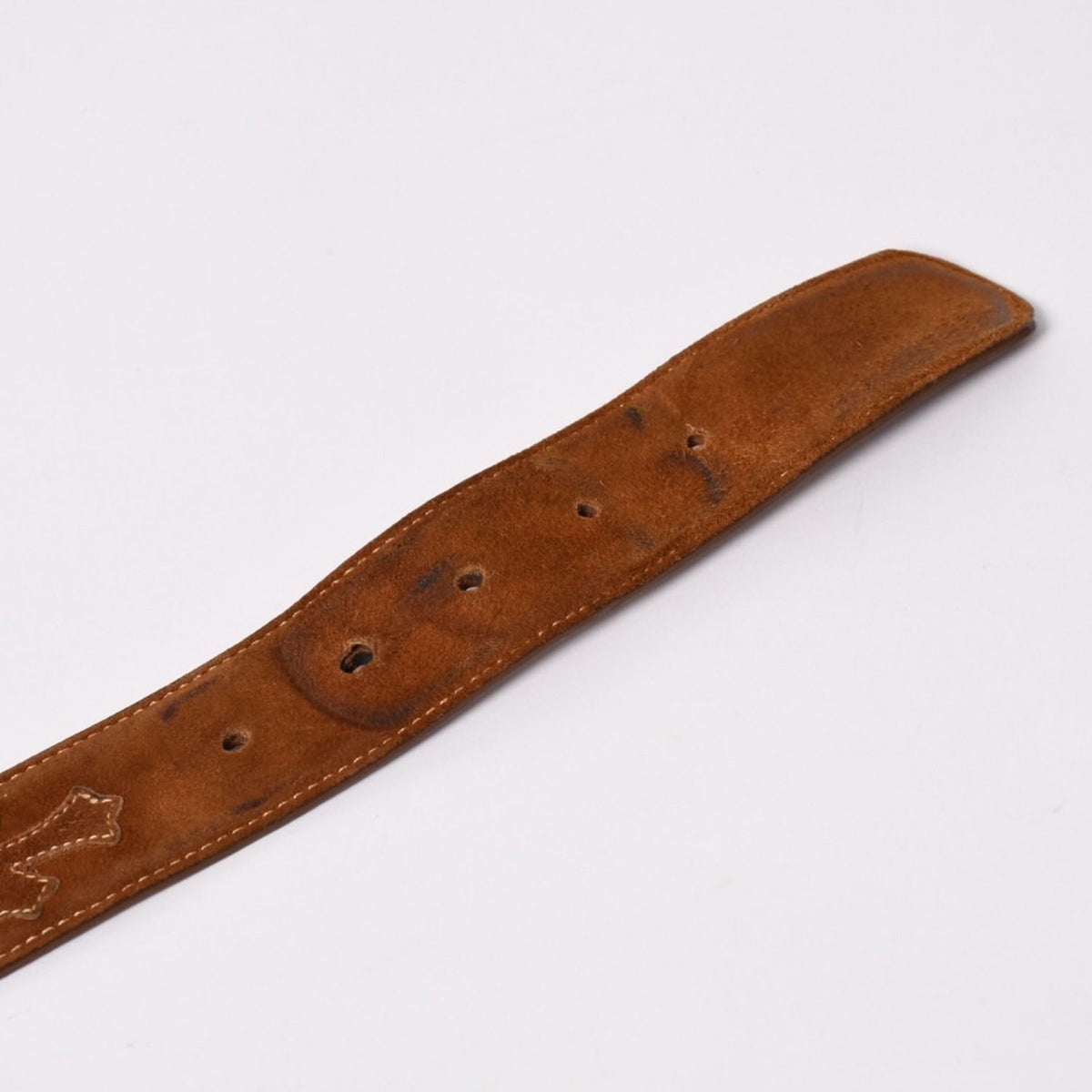 Chrome Hearts Belt Strap 34 Cemetery Cross Patch 925 Sterling Silver Leather — view 8