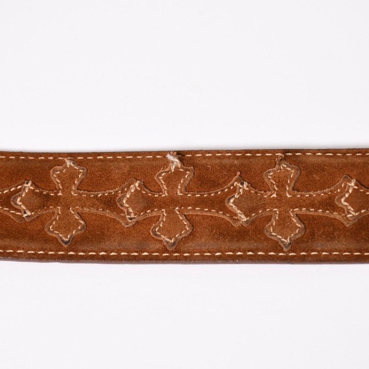 Chrome Hearts Belt Strap 34 Cemetery Cross Patch 925 Sterling Silver Leather — view 6
