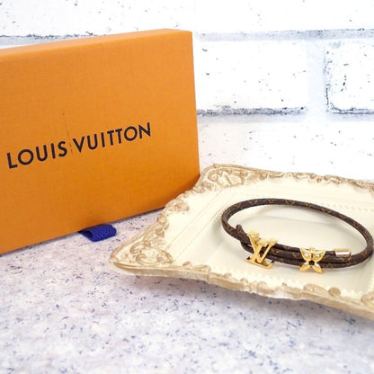 Louis Vuitton Bracelet LV Blue Monogram Brown Gold