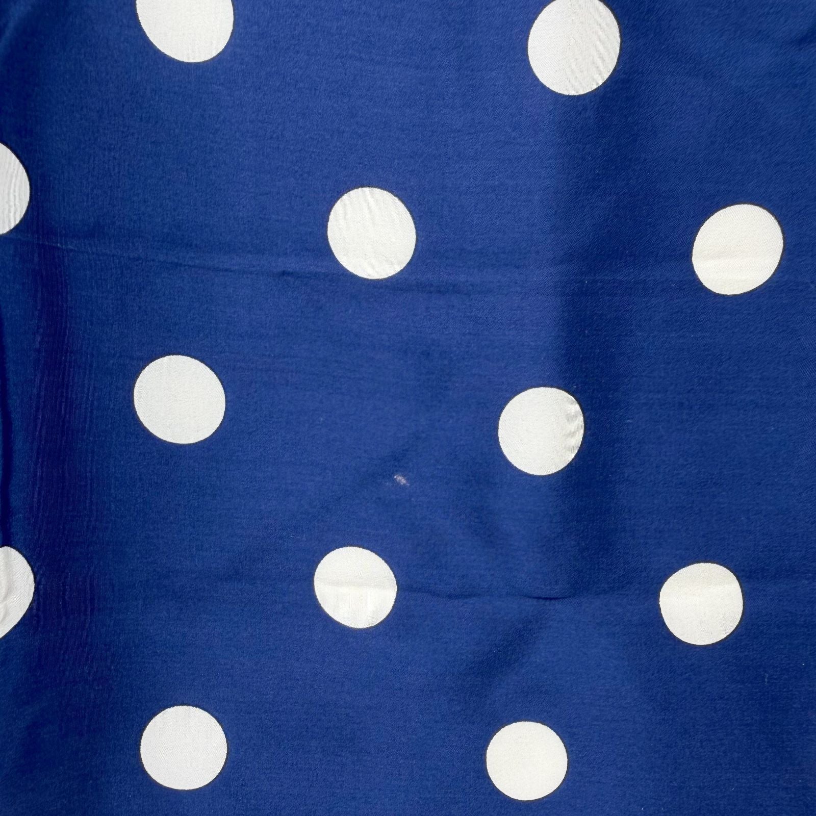 Dior Trotter Style Logo Dot And Rose Print Silk Scarf Navy Vintage — view 7