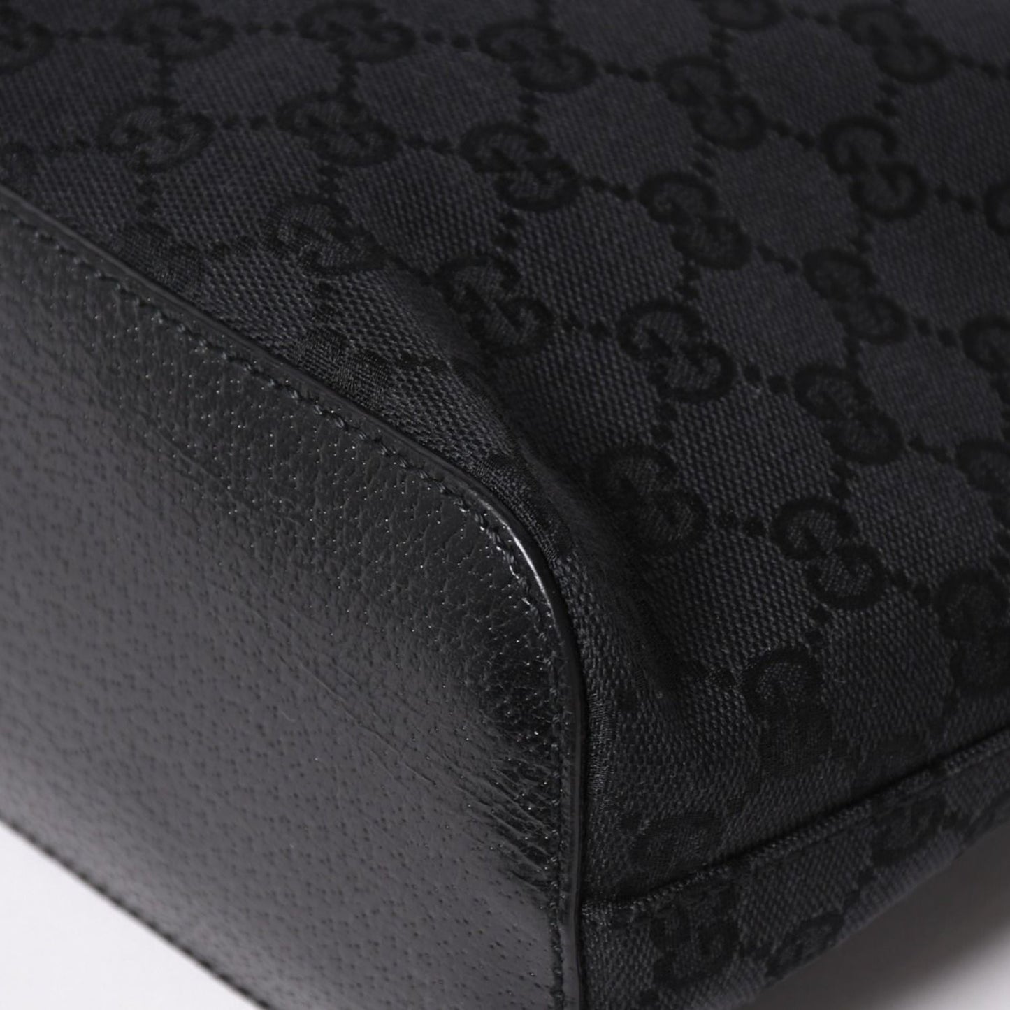 Gucci Guuci Bag GG Canvas Leather Black Silver — view 8
