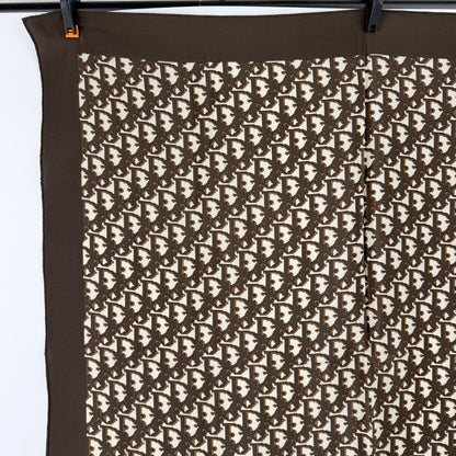 Dior Trotter Logo All Over Print Silk Scarf Brown White Vintage — view 3