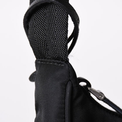 Prada Hobo Nylon Black Triangle Logo Silver — view 4