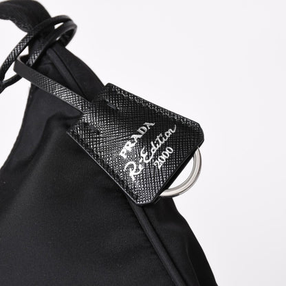Prada Hobo Nylon Black Triangle Logo Silver — view 7