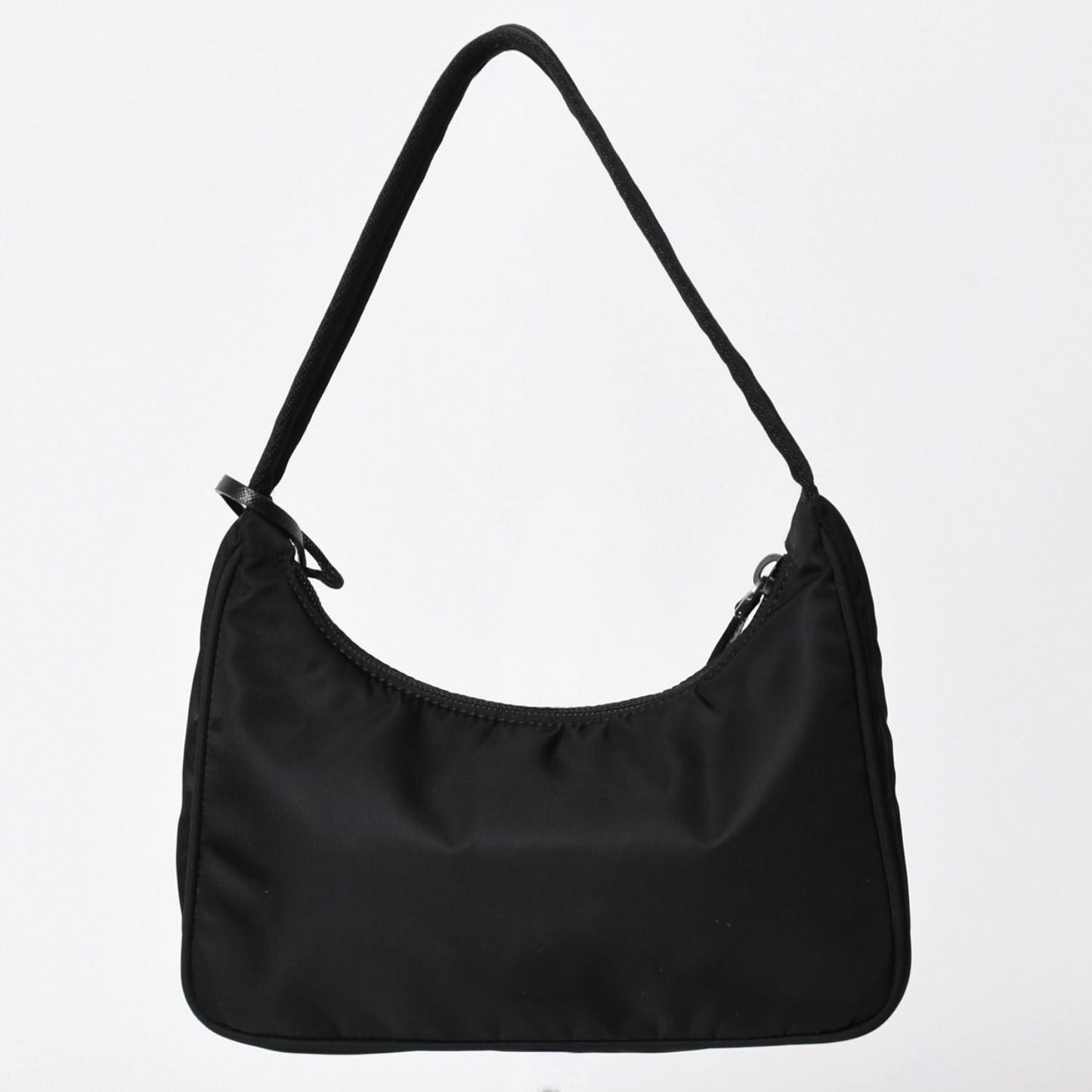 Prada Hobo Nylon Black Triangle Logo Silver — view 2