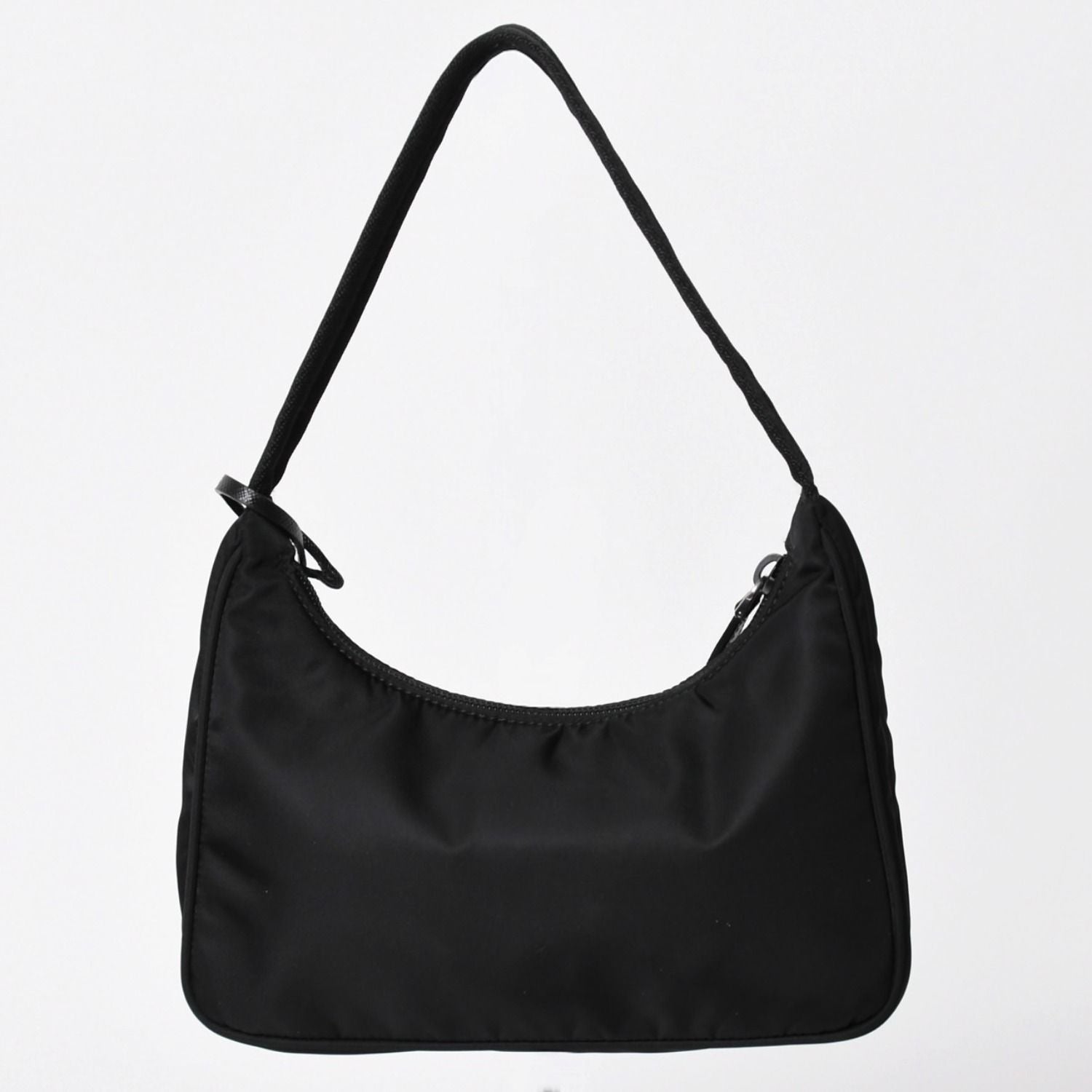 Prada Hobo Nylon Black Triangle Logo Silver — view 2