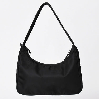 Prada Hobo Nylon Black Triangle Logo Silver — view 2