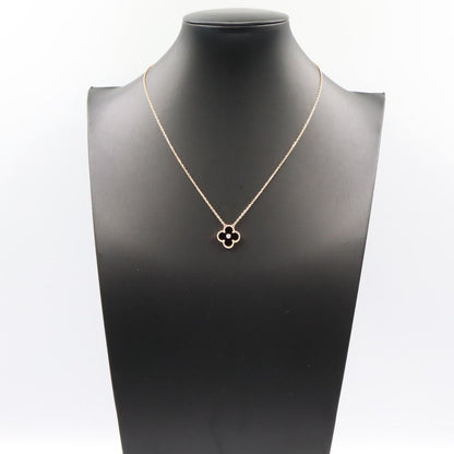 Van Cleef & Arpels Necklace Vintage Alhambra Onyx 37.5 42 18K Pink Gold — view 6