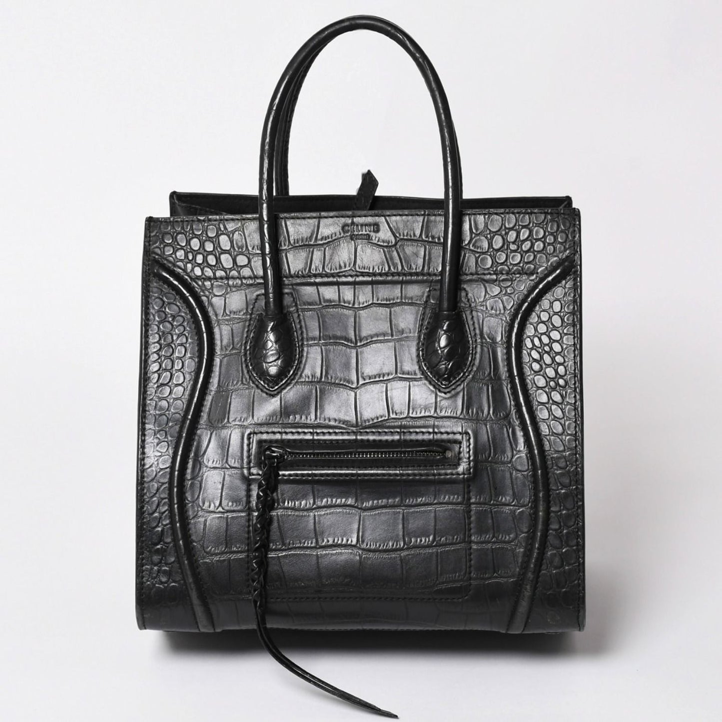 Celine Phoebe Philo Era Square Luggage Phantom Leather Black Handbag