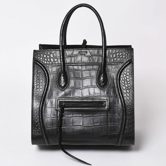 Celine Phoebe Philo Era Square Luggage Phantom Leather Black Handbag