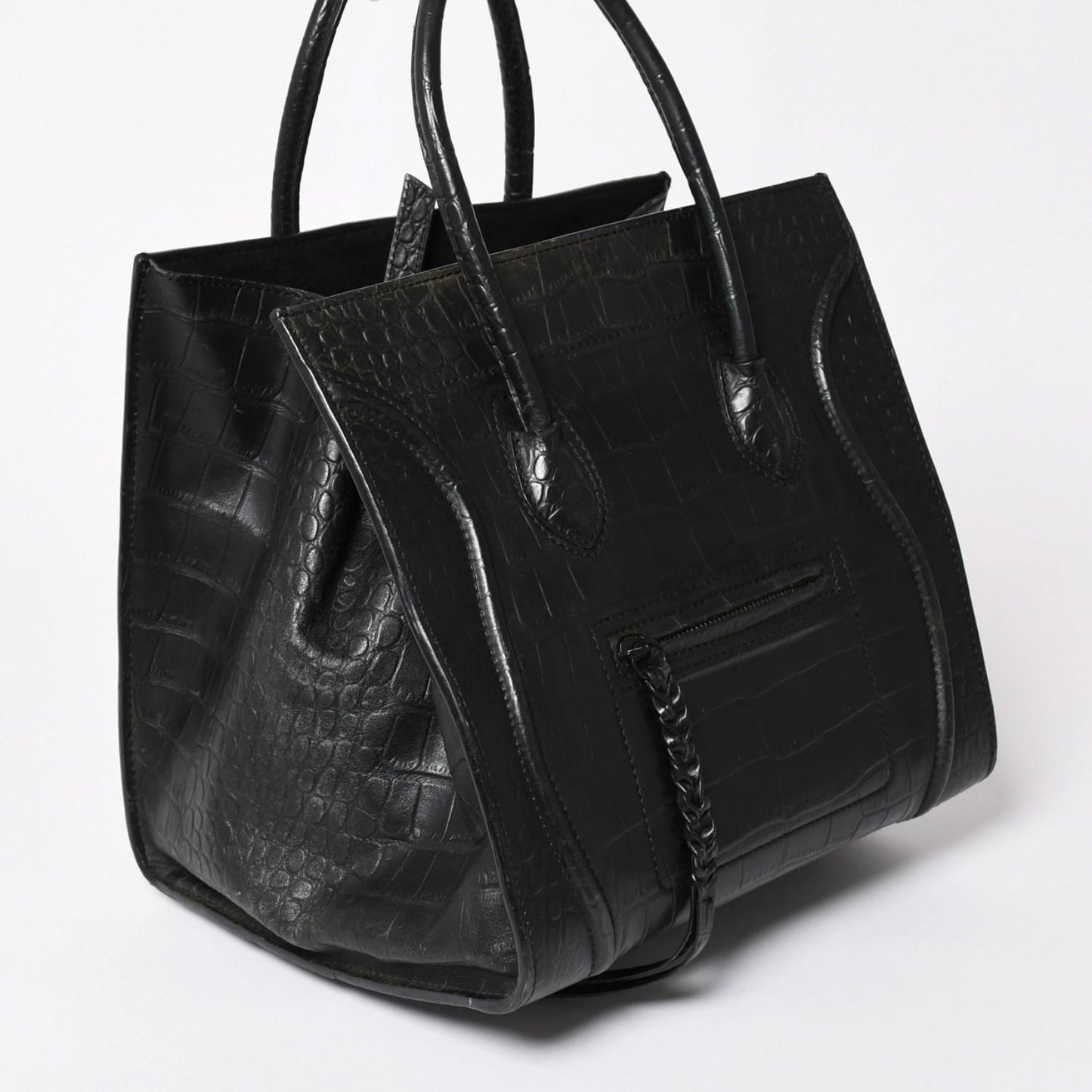 Celine Phoebe Philo Era Square Luggage Phantom Leather Black Handbag — view 3