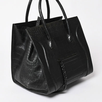 Celine Phoebe Philo Era Square Luggage Phantom Leather Black Handbag — view 3
