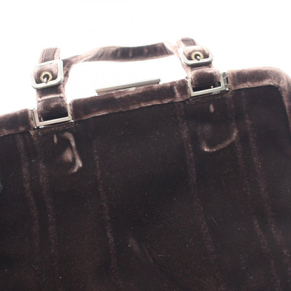 Prada Handbag Velluto Fibbie Dark Brown Fabric — view 6