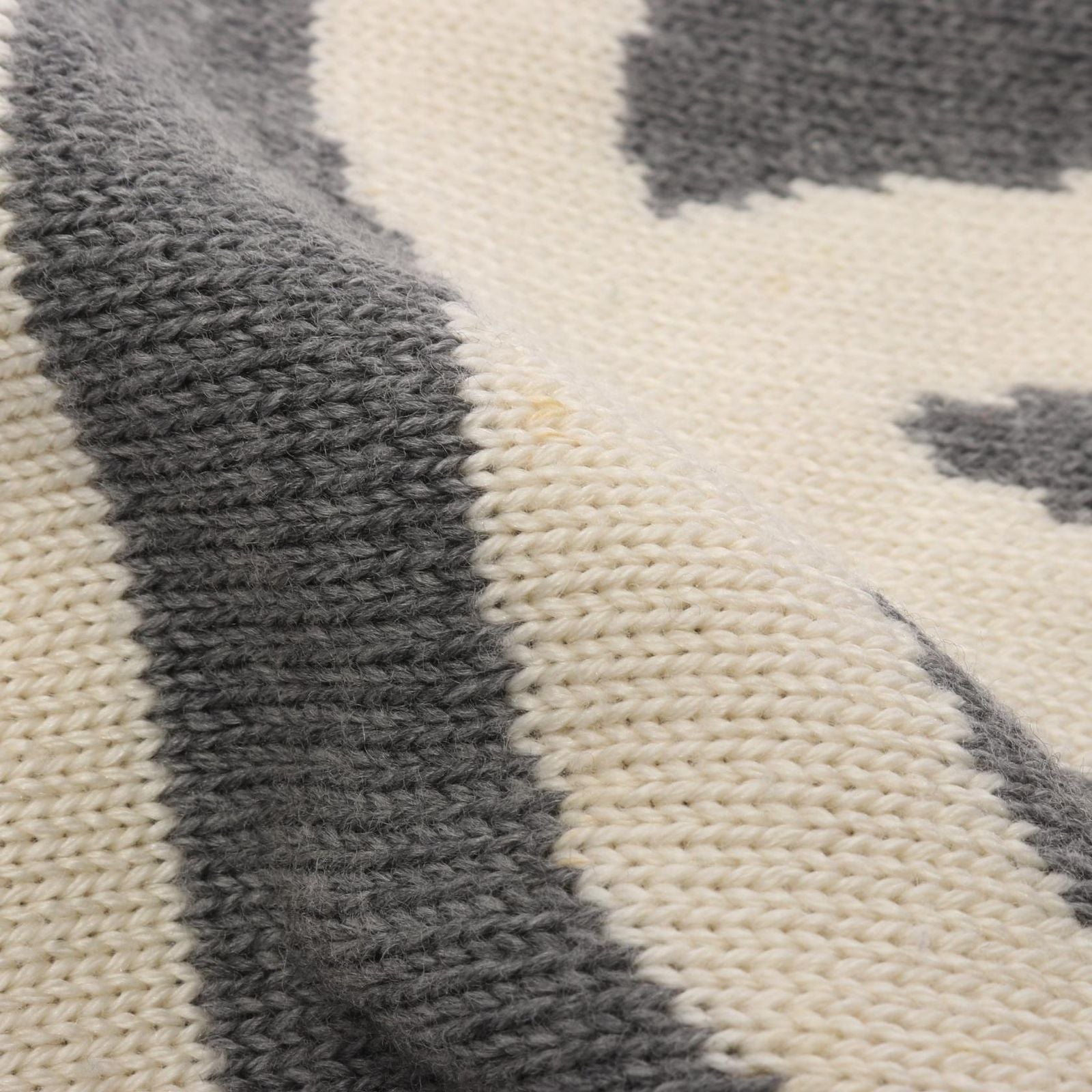 Chanel Scarf CC Logo Gray White Wool Silk — view 7