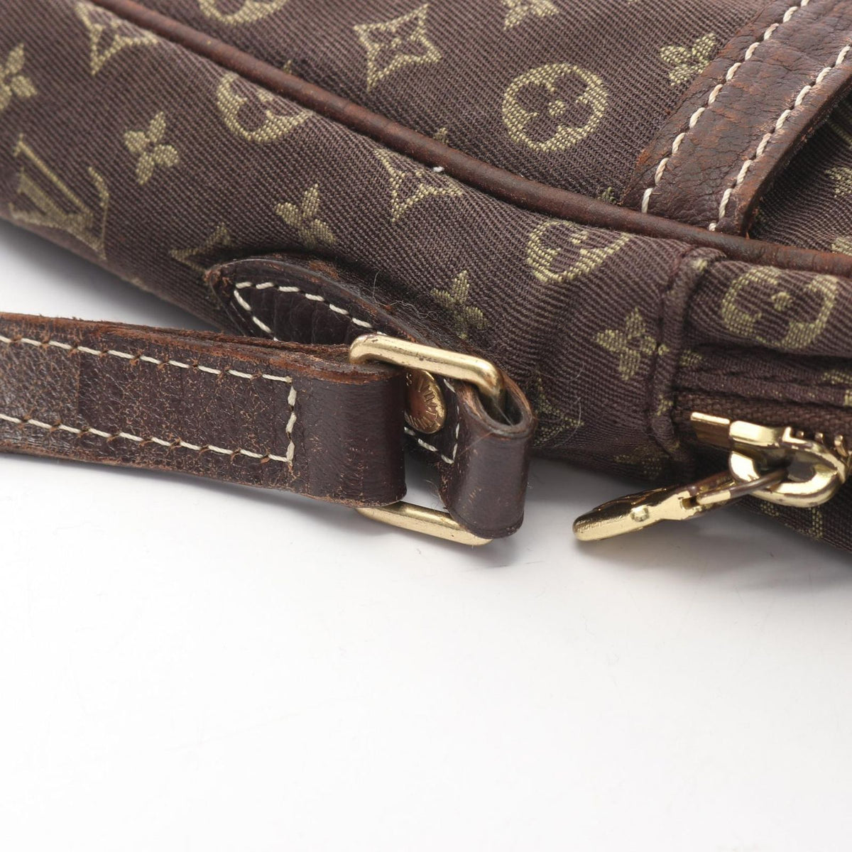 Louis Vuitton Shoulder Bag Pochette Danube Monogram Mini Lin Ebene Brown Canvas — view 8