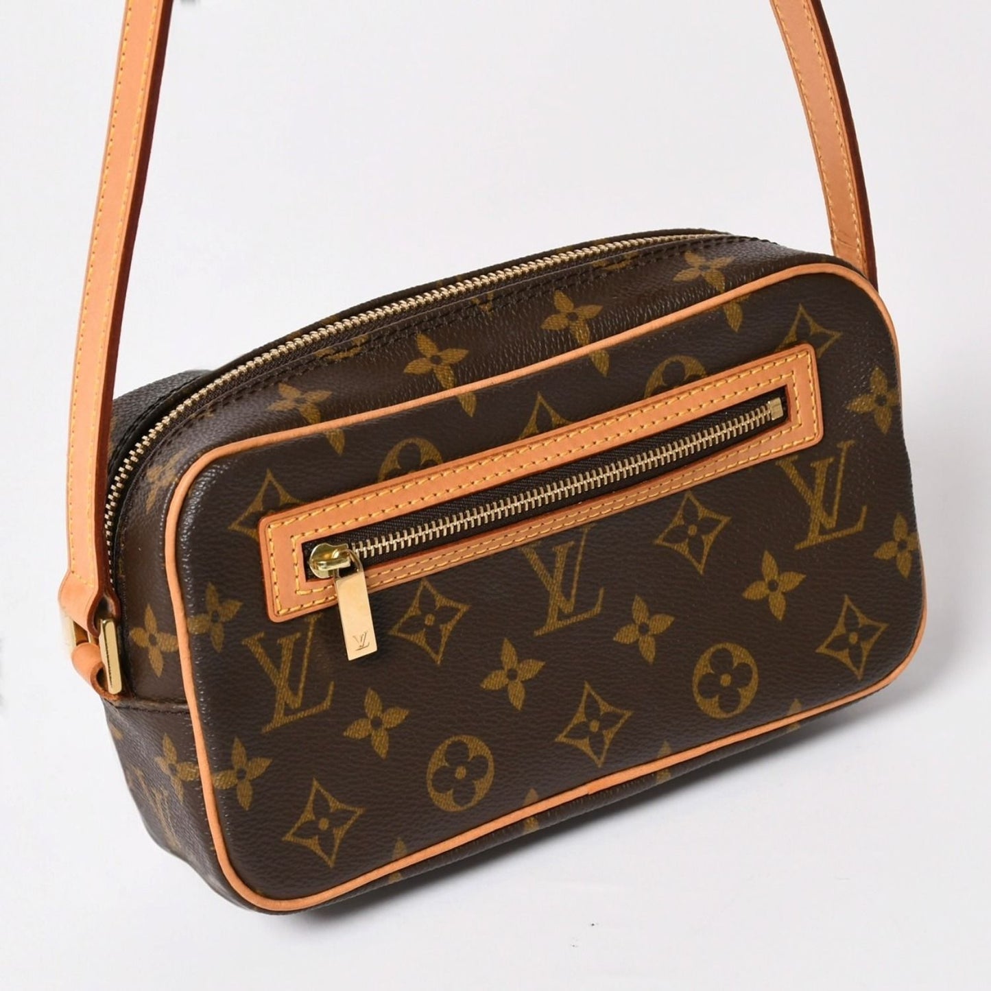Louis Vuitton Pochette Cite Bag Monogram Canvas Leather Brown — view 3