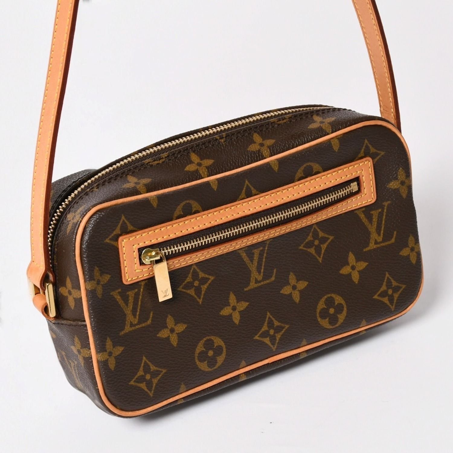 Louis Vuitton Pochette Cite Bag Monogram Canvas Leather Brown — view 3