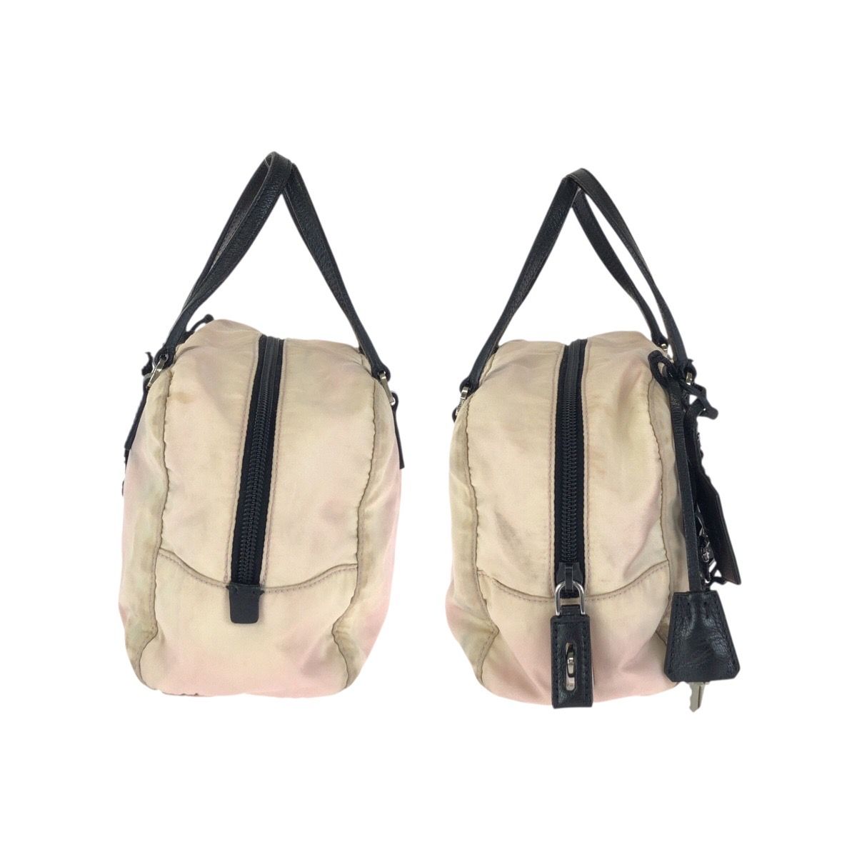 Prada Tessuto Bijou Pink Black Silver Nylon Handbag — view 8