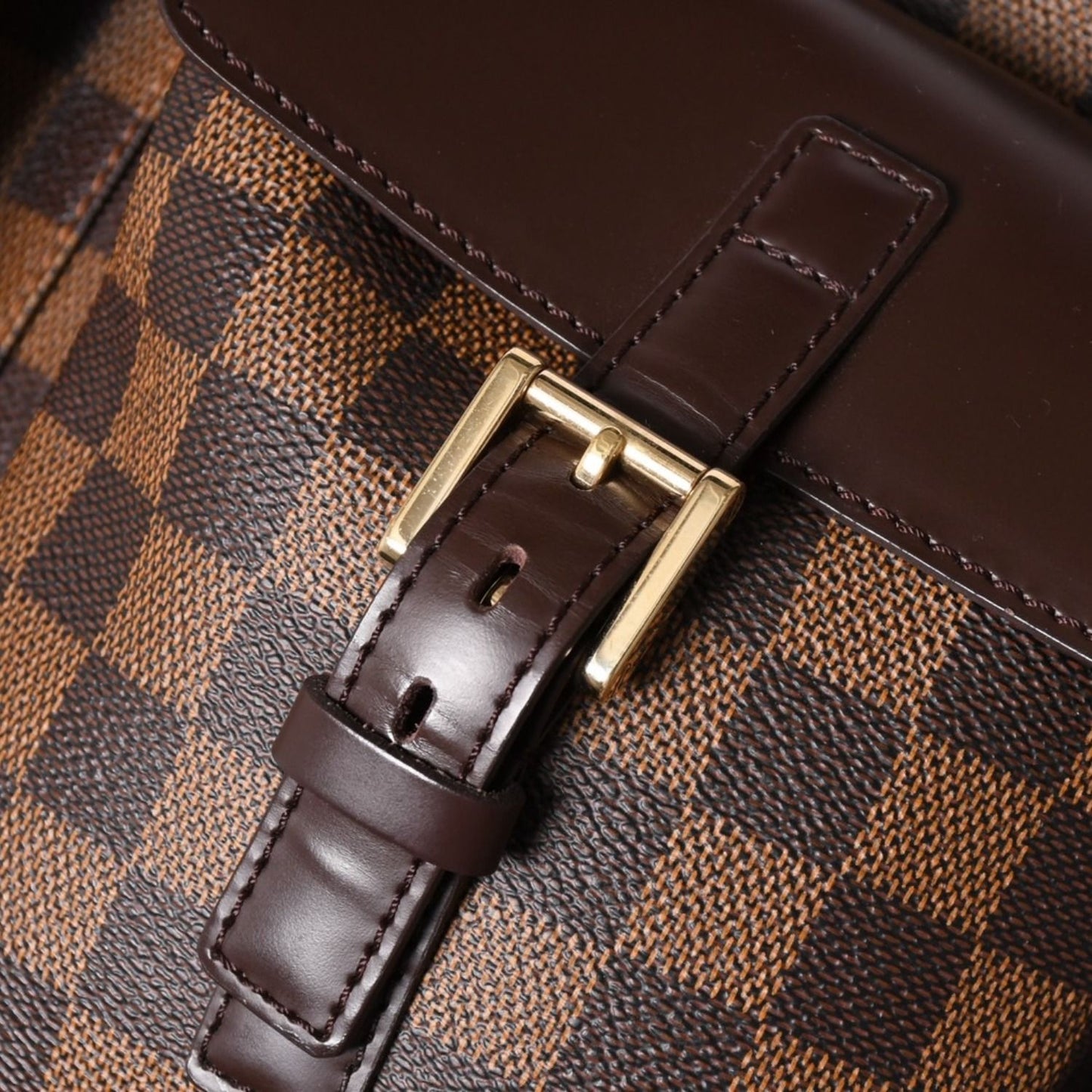 Louis Vuitton Damier Uzes Brown Tote Bag Canvas Gold — view 7