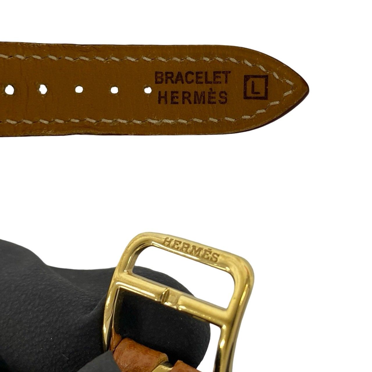 Hermes Watch Leather Quartz Brown Gold — view 3