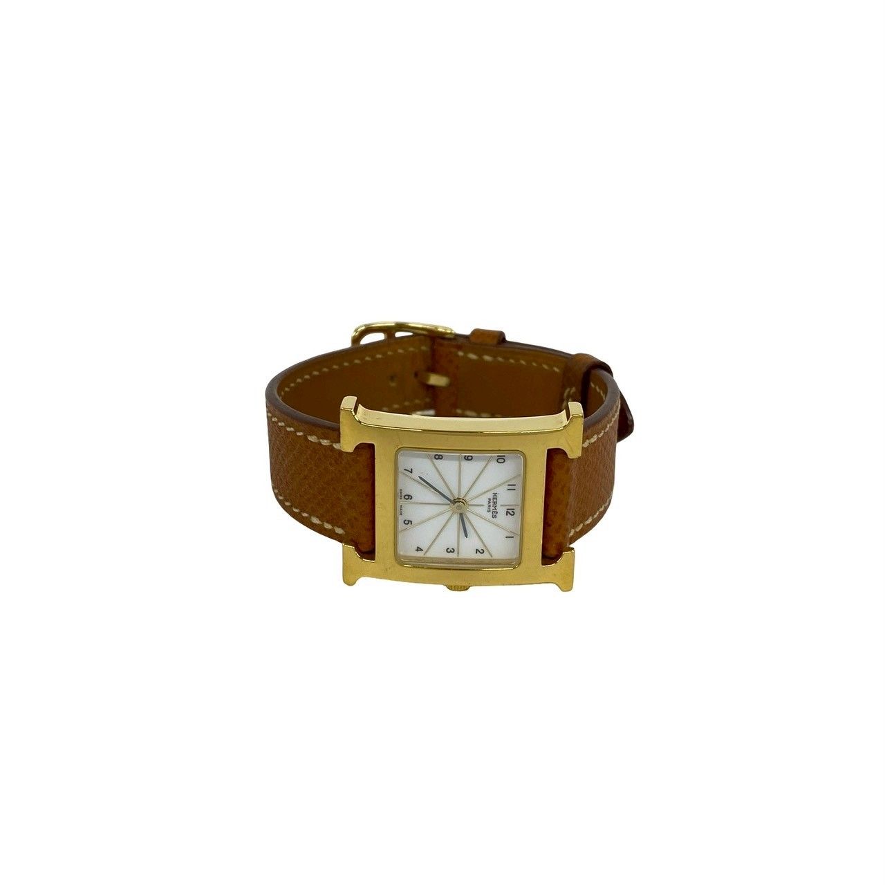 Hermes Watch Leather Quartz Brown Gold — view 7