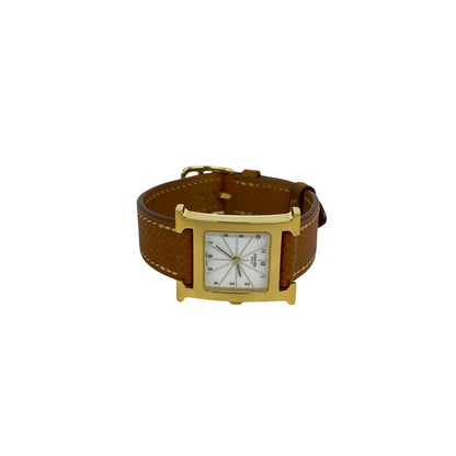 Hermes Watch Leather Quartz Brown Gold — view 7