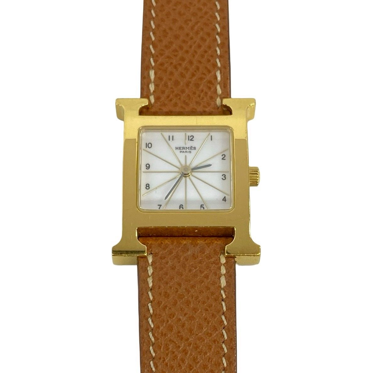 Hermes Watch Leather Quartz Brown Gold — view 4