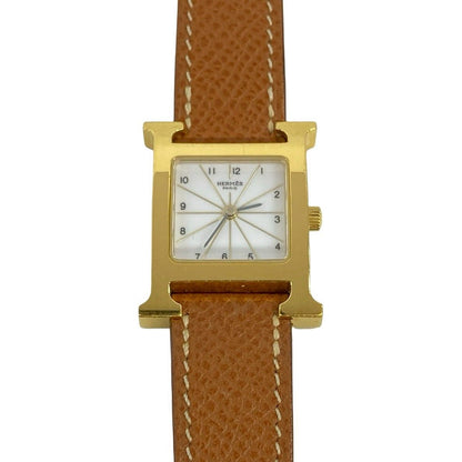 Hermes Watch Leather Quartz Brown Gold — view 4