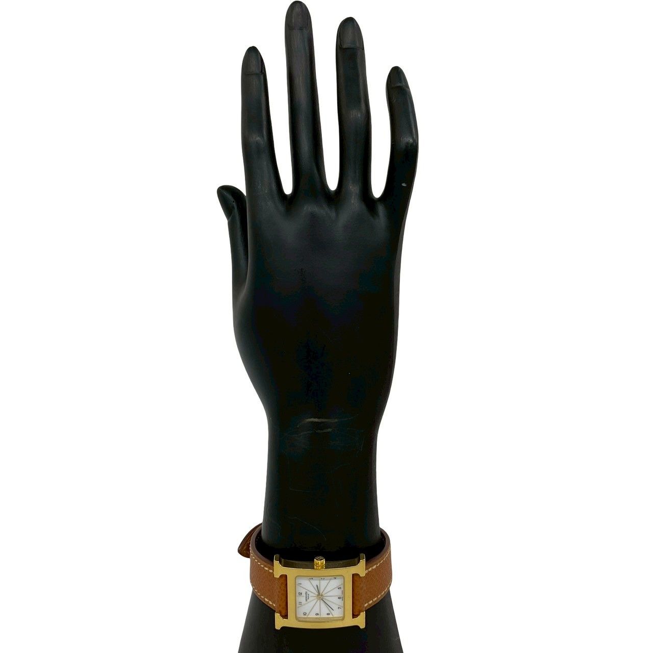 Hermes Watch Leather Quartz Brown Gold — view 2