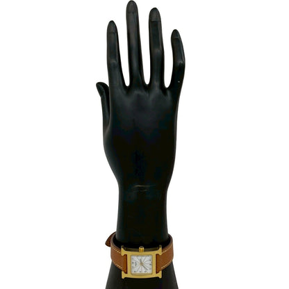 Hermes Watch Leather Quartz Brown Gold — view 2