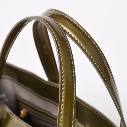 Louis Vuitton Wilshire PM Handbag Brown Patent Monogram Vernis — view 8