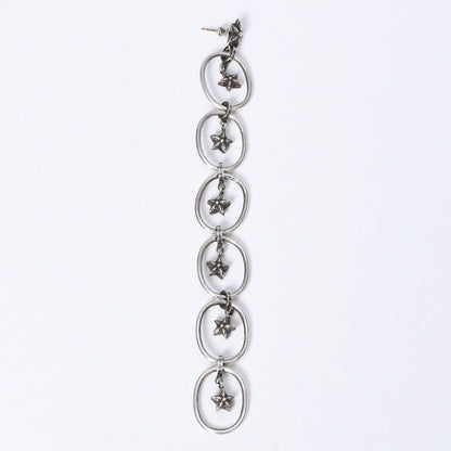 Chrome Hearts Paper Oval Star Drop Single Earrings