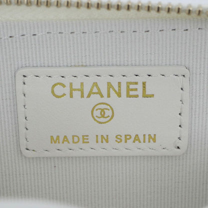 Chanel Quilted Zip Coin Purse Heart Spade Caviar Leather Case — view 8