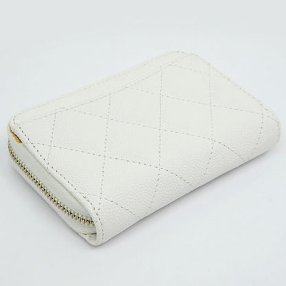 Chanel Quilted Zip Coin Purse Heart Spade Caviar Leather Case — view 4
