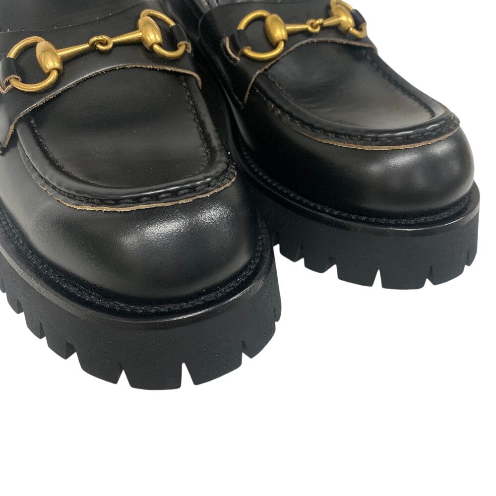 Gucci Horsebit Leather Platform Loafers Sneakers Black — view 5
