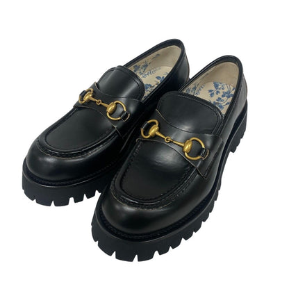 Gucci Horsebit Leather Platform Loafers Sneakers Black — view 3