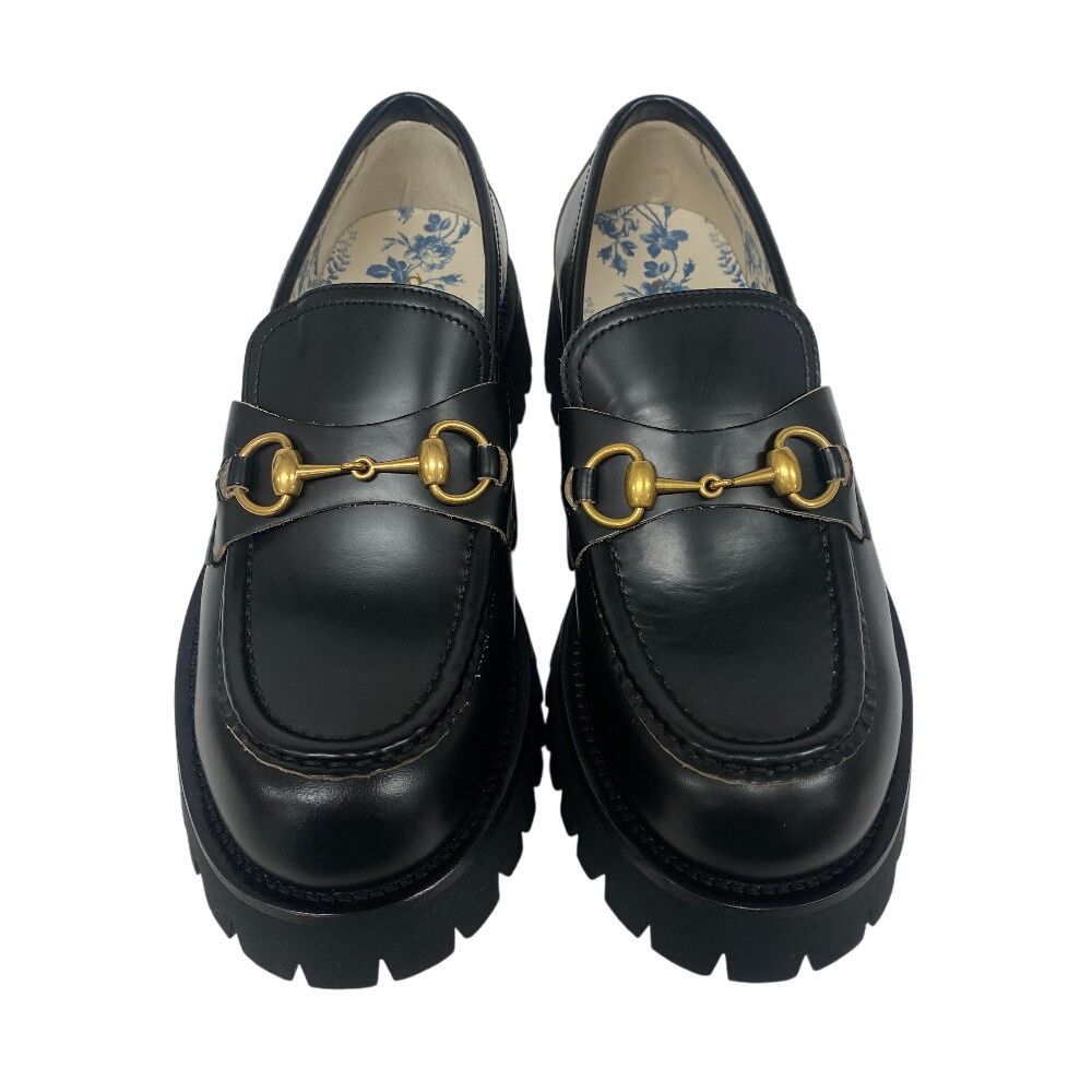 Gucci Horsebit Leather Platform Loafers Sneakers Black — view 4