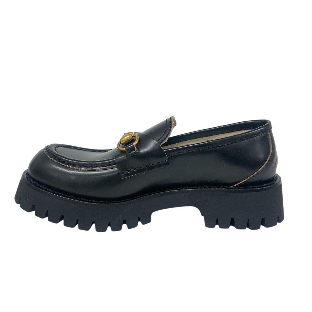 Gucci Horsebit Leather Platform Loafers Sneakers Black — view 2