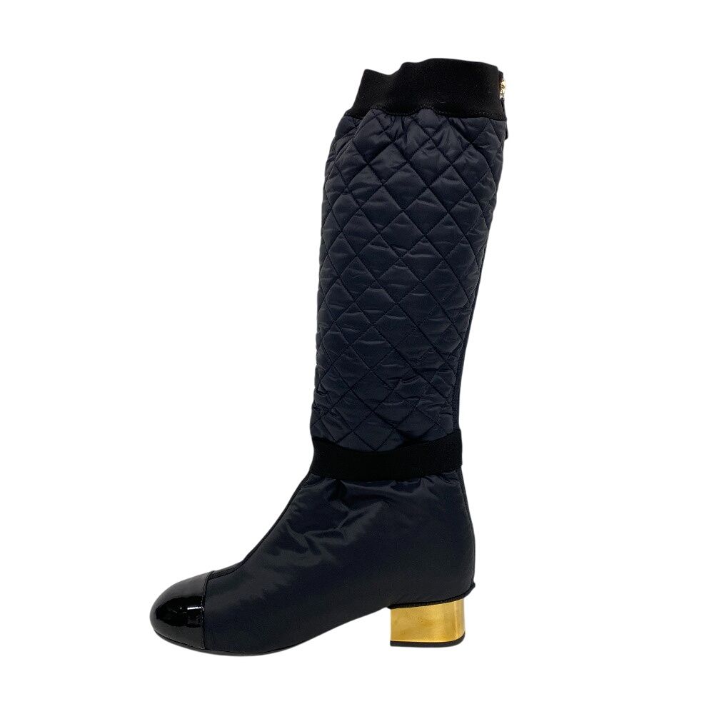 Chanel 2-Way CC Logo Quilted Boots Black — view 2